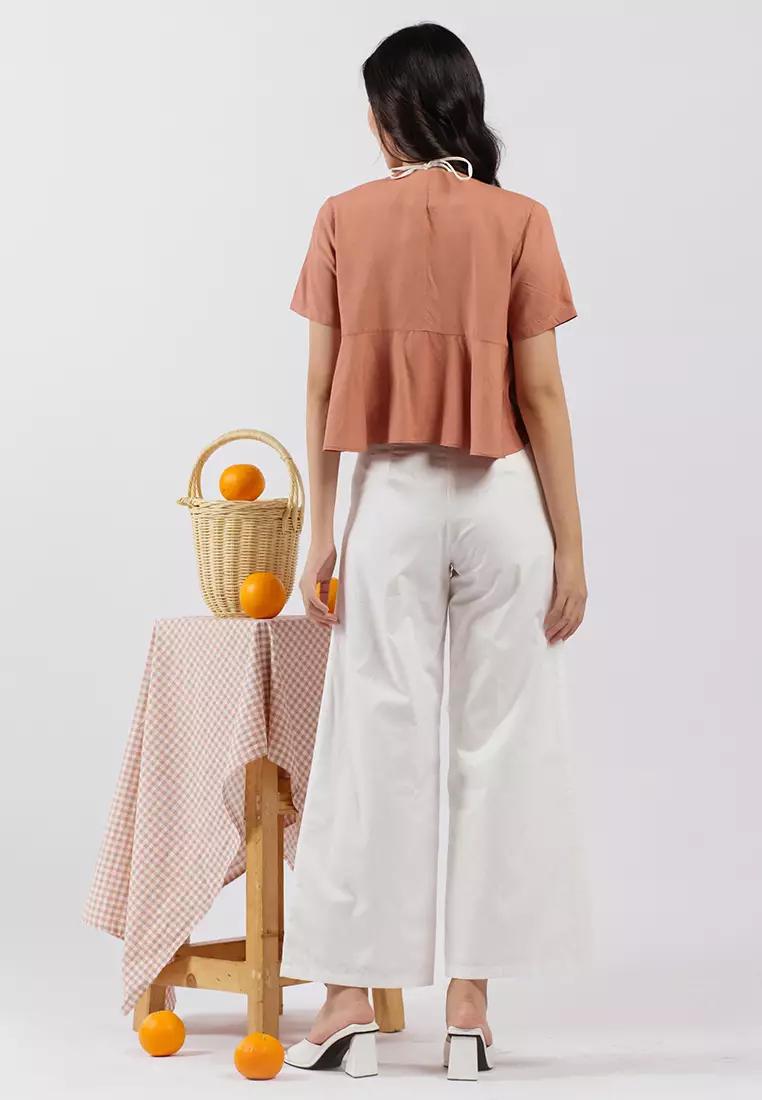 Bow Tied Top/Outer in Terracotta
