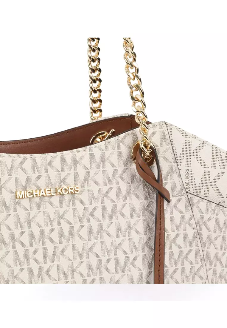 Vanilla Michael Kors Lg Chain Shldr Tote Jet Set Travel Large