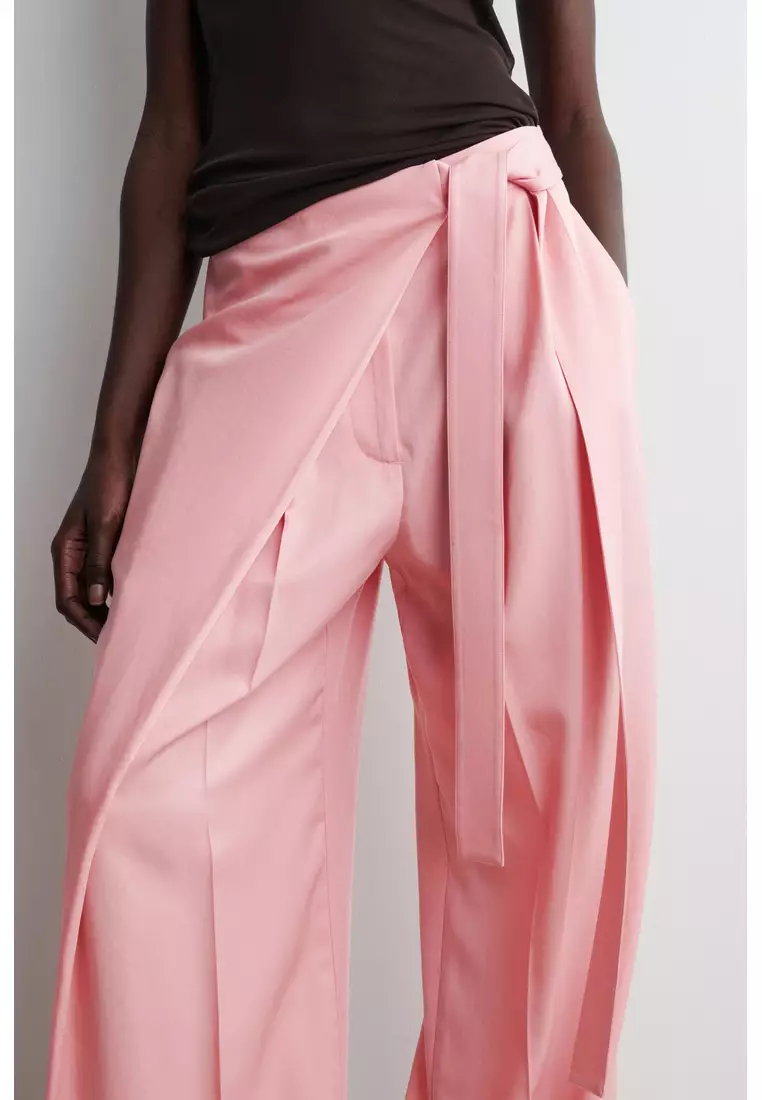 FLUID WRAP-FRONT TROUSERS