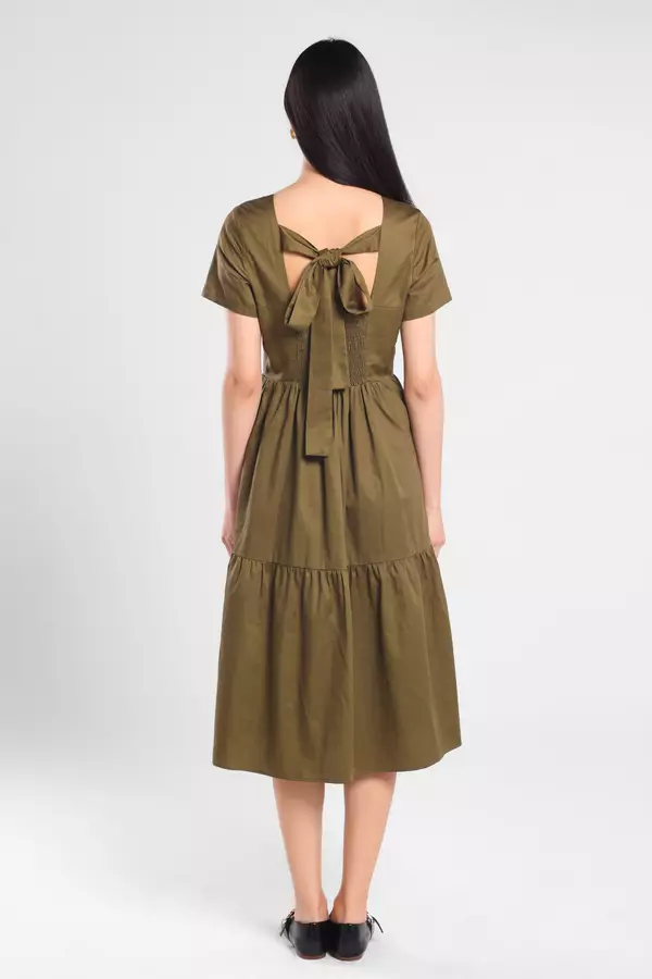 Minimal - Marizza - Dress A Line - Olive Warna Olive