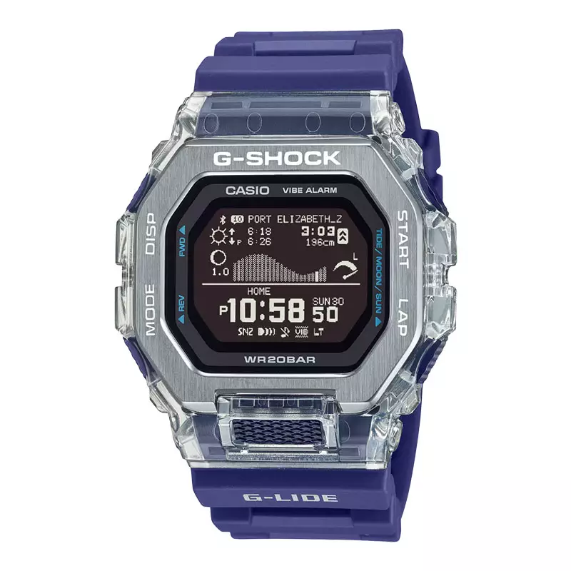 Jam Tangan Pria Casio G-Shock G-Lide GBX-100S-2JF Summer Surf Scene Digital Dial Blue Resin Band (JDM)
