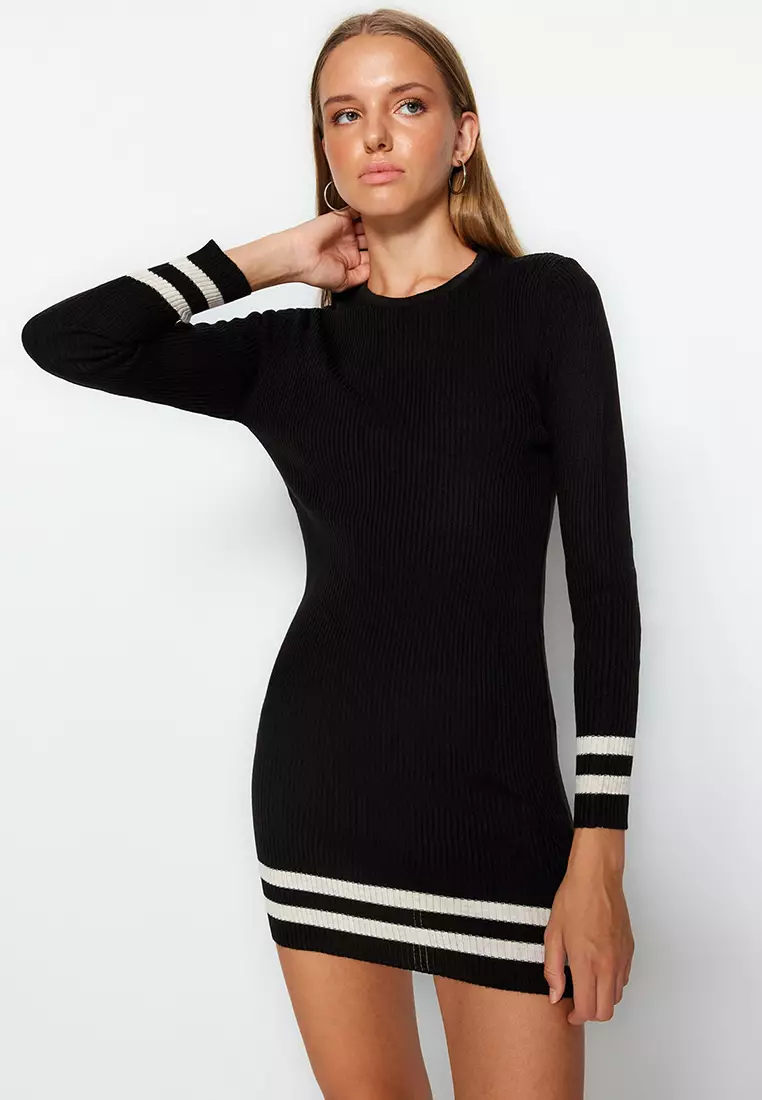 Defacto Bodycon Crew Neck Ribbed Camisole Mini Gathered Dress - Trendyol