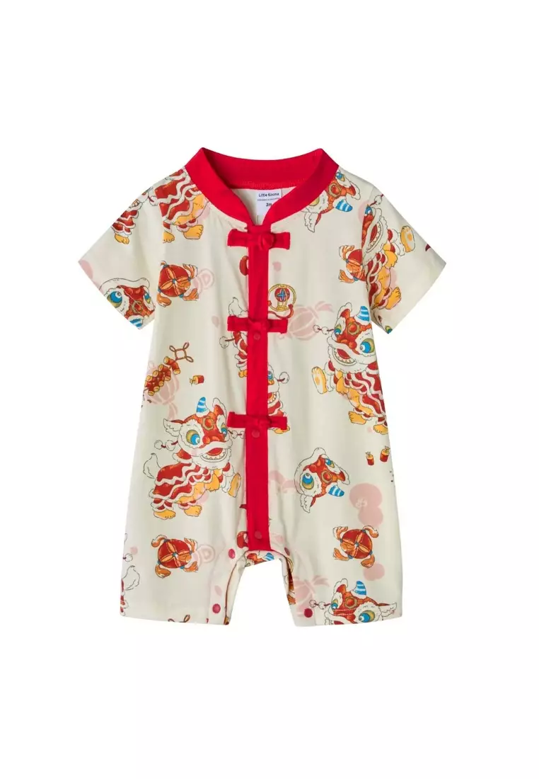 Little Kooma Ready Stock CNY White Lion Dance Baby Boy Cheongsam Romper ...
