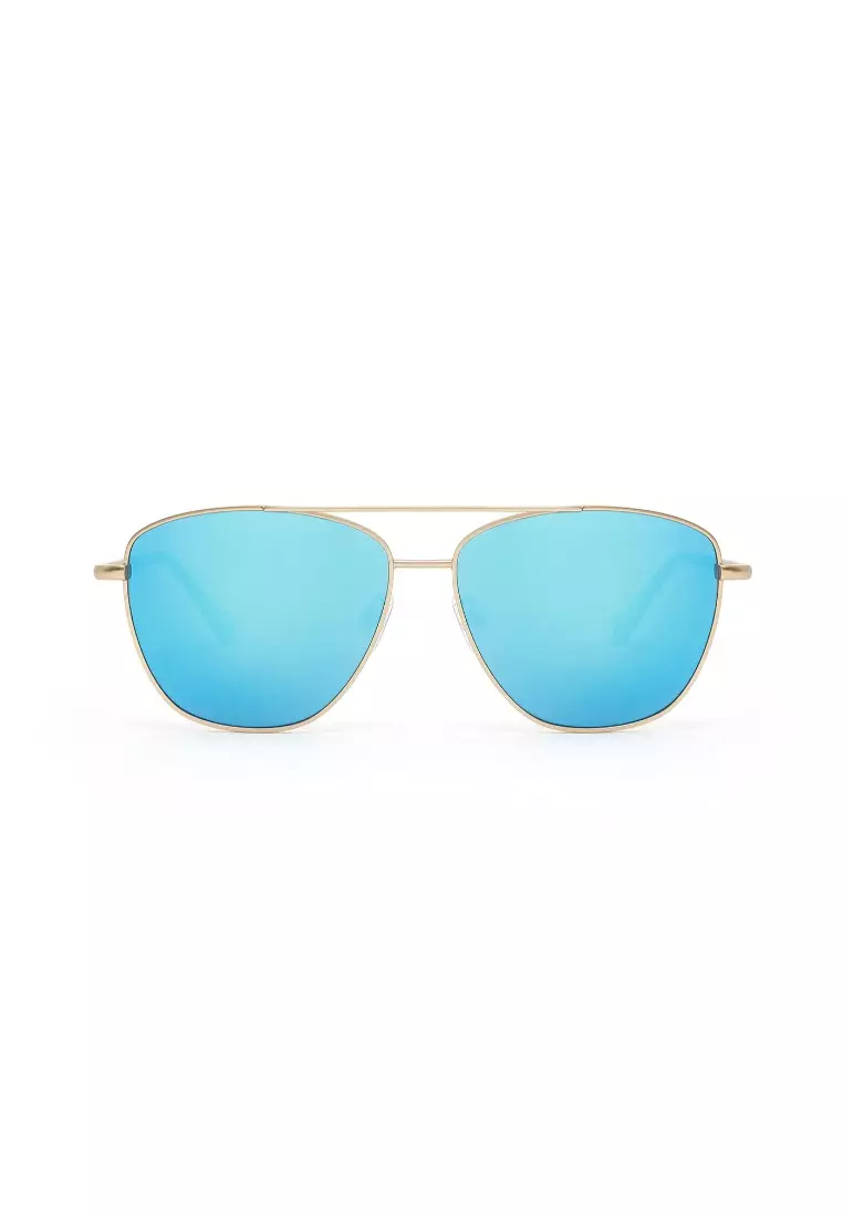 HAWKERS Gold Clear Blue LAX Sunglasses for Men and Women. UV400 Protection. Official Product Designed in Spain