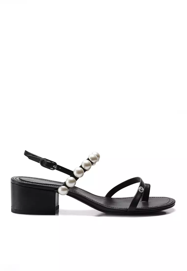 Discount on Twenty Eight Shoes  shoes - SKU: VANSA Pearl Strip Mid-Heel Sandals VSW-S51181M