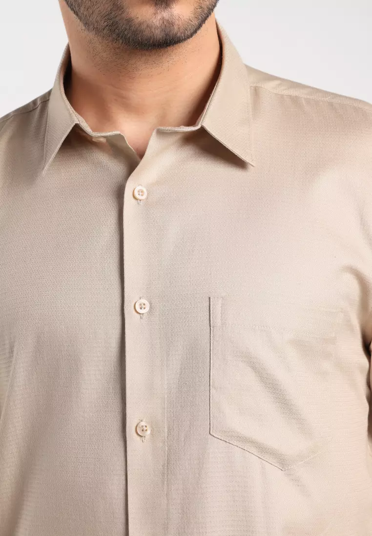 MOC - Kemeja Polos Pria Lengan Panjang Nicola - Khaki
