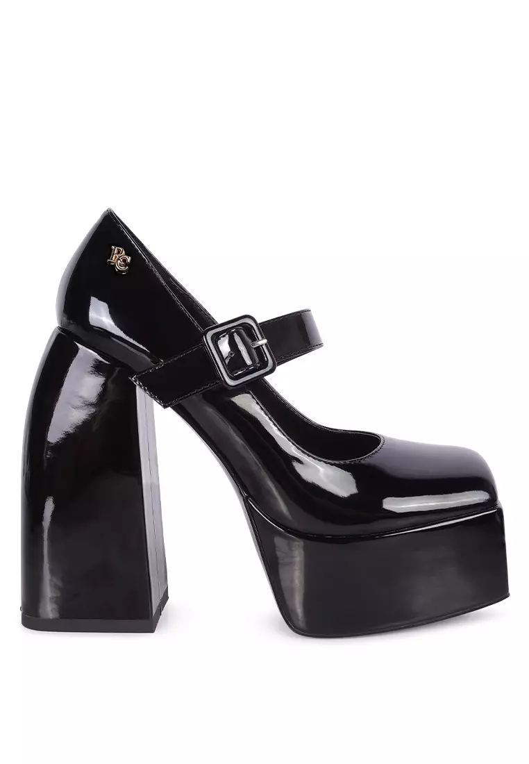 Discount on Rag & Co.  shoes - SKU: Black Statement High Platform Heel Mary Jane Sandals