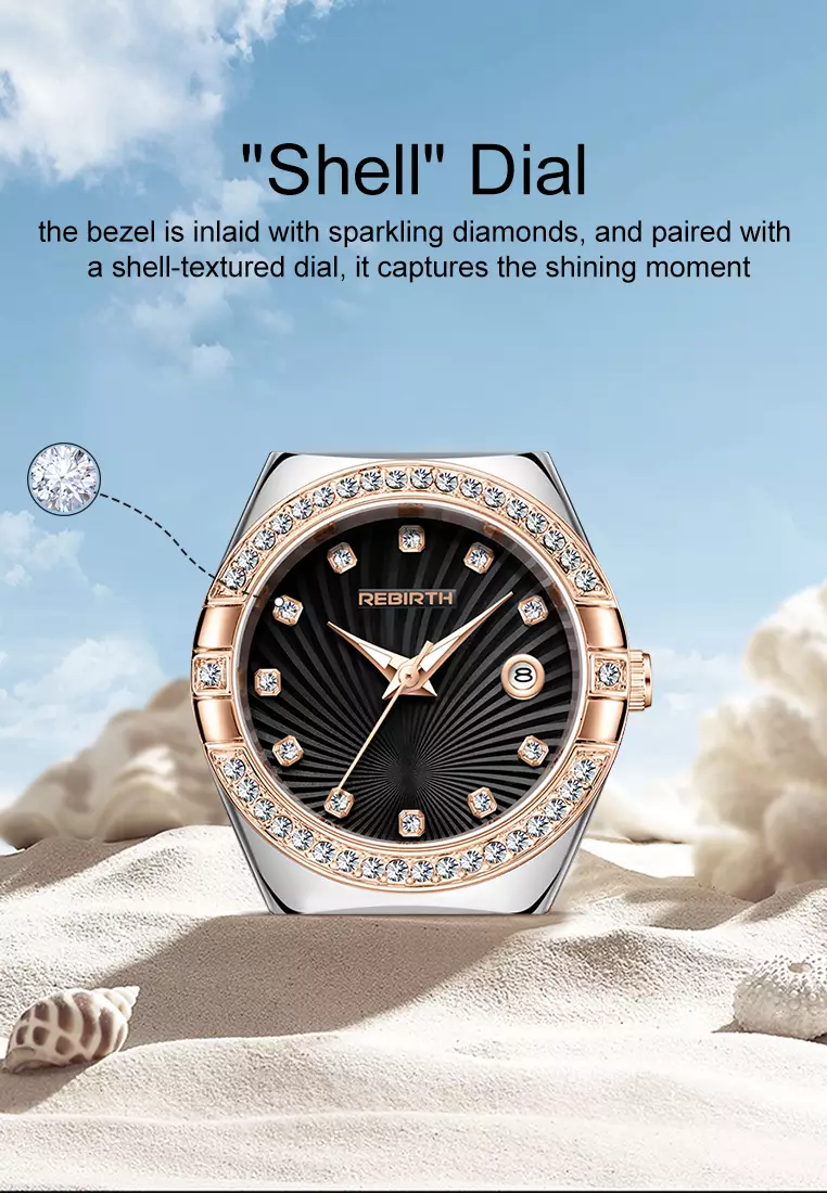 Jam Tangan Wanita Original Gaya Korea Anti Air Anggun Bercahaya Jam Tangan Cewek roseblack