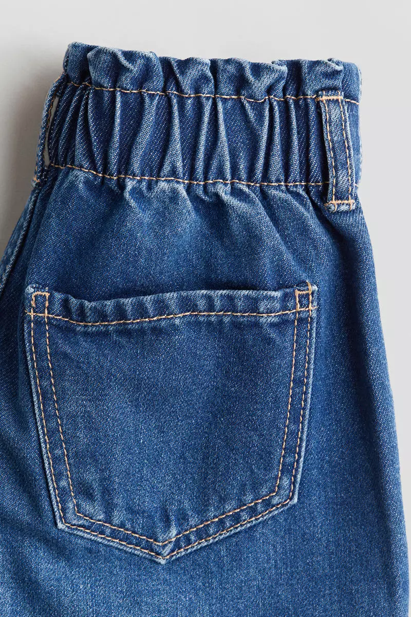 Motif-detail wide leg jeans