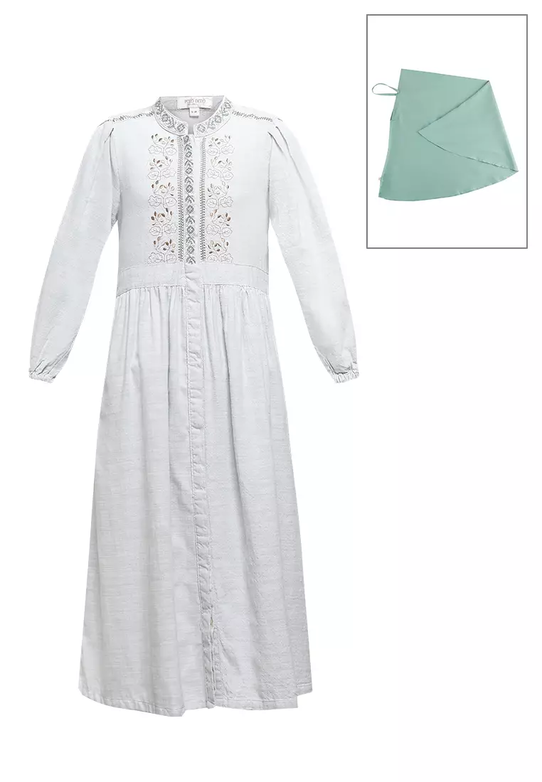 Pito Dito Girl Muqaddas Gamis Dress Anak Hijau Mint