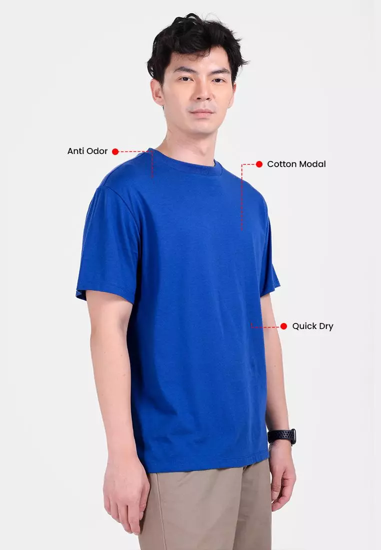 MANZONE - Kaos Lengan Pendek Pria Lingard 5 Slim Fit - Blue Colour Blue