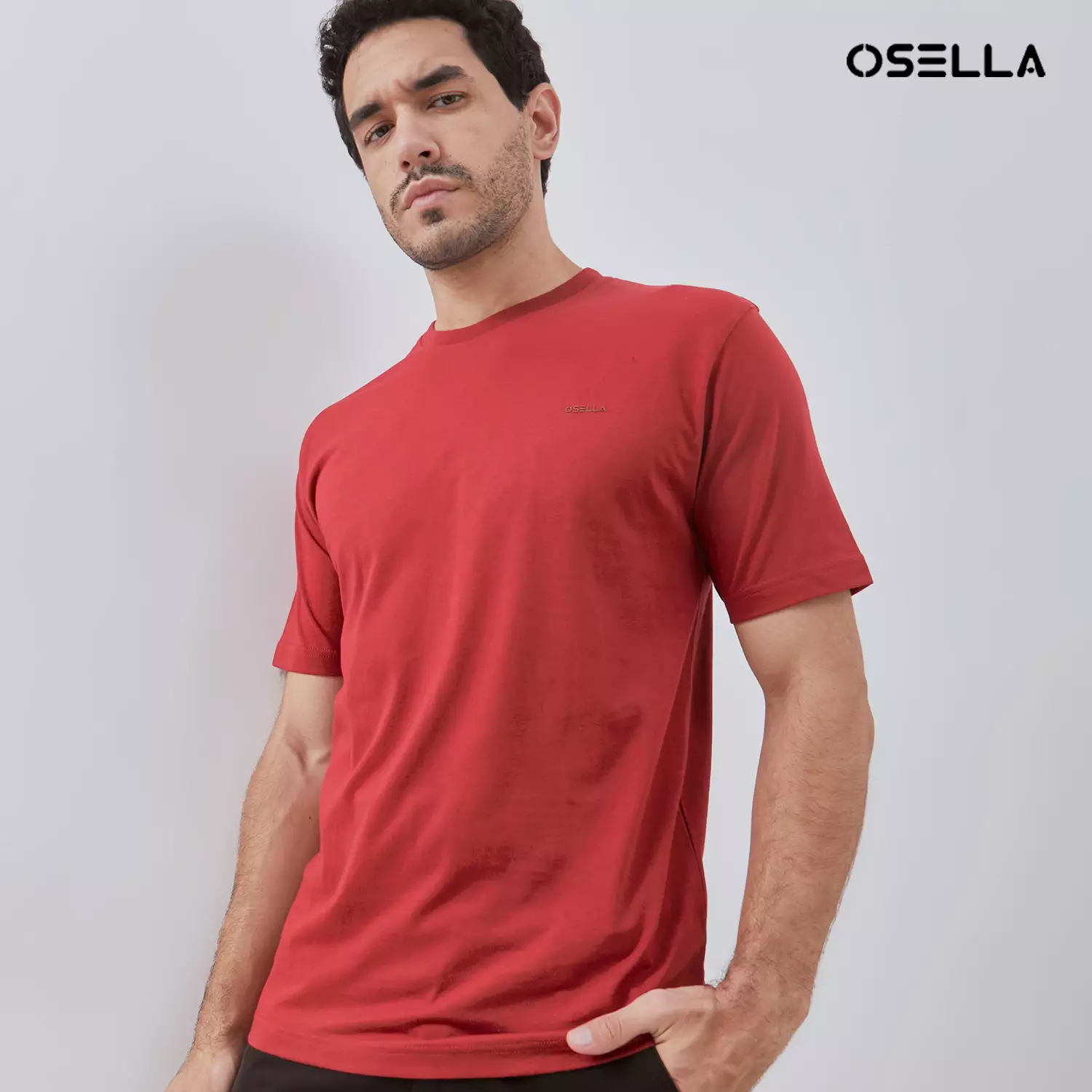 Osella Basic Reguler Fit T-Shirt 3072400375 | Atasan Kaos Basic Lengan Pendek Laki Laki