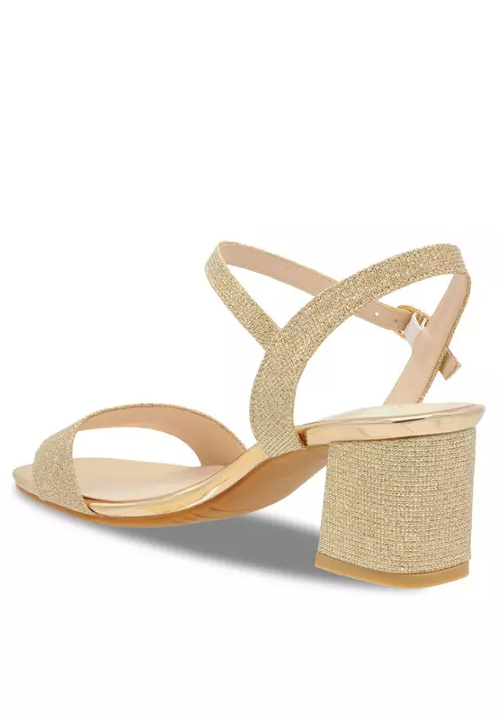 Sling Back Faux Leather Strap Casual Heels