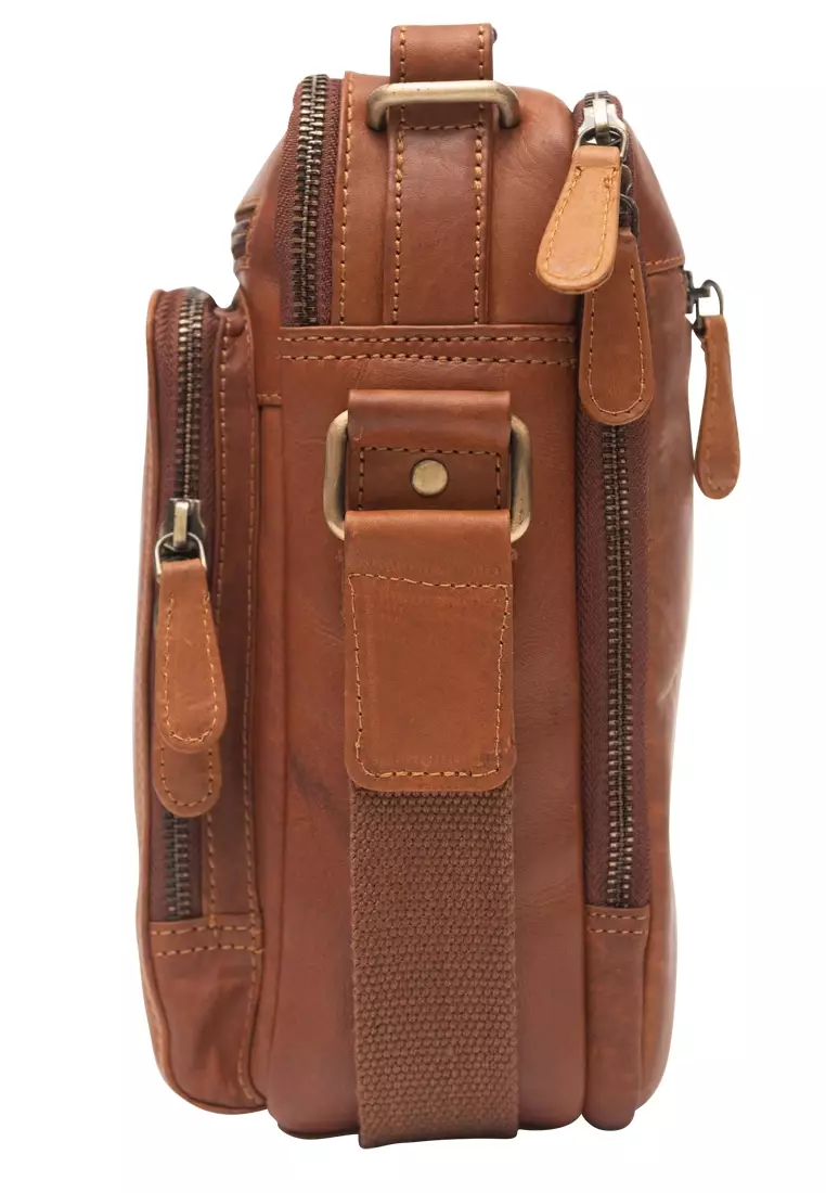 Leather Messenger Bag - Full Grain Leather Sling Bag -Leather Bag for Men- Vintage Oil Leather Messenger Brown Bag- Oxhide Messenger LL10