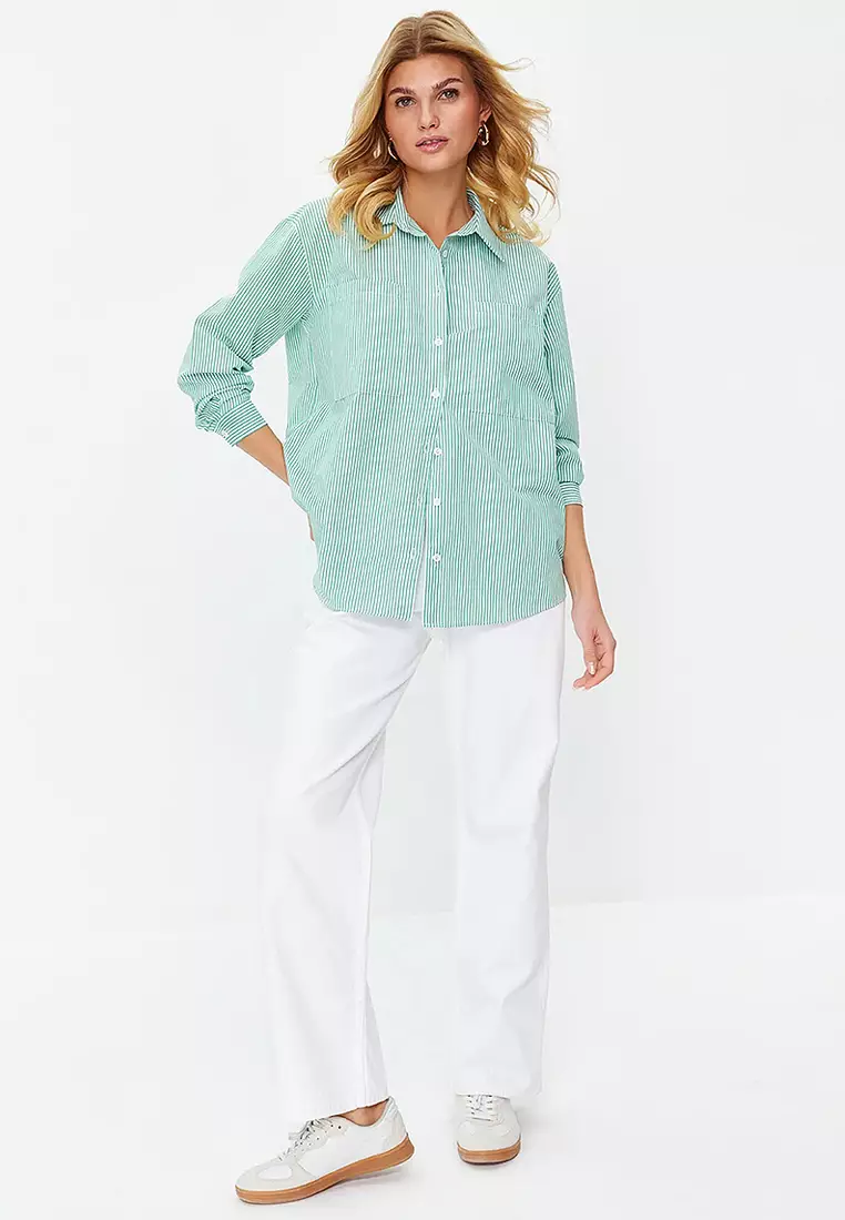 Buy Trendyol Oversize Stripes Shirt 2025 Online | ZALORA