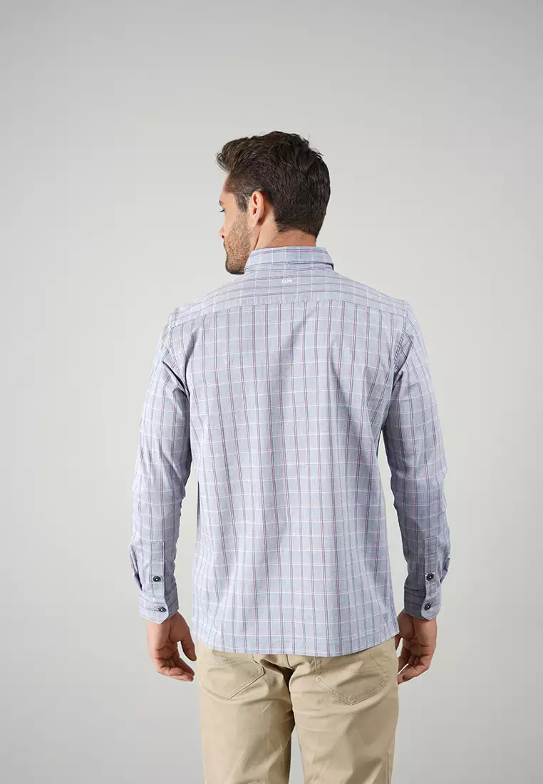 LGS - Regular Fit - Kemeja Casual - Biru - Motif - CSH.270.K003.002.C