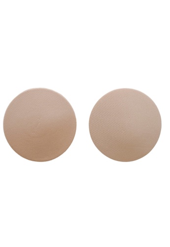Love Knot beige Reusable Adhesive Skin Friendly Breathable Sticker Bra Invisible Fabric Nipple Patch Cover (Round Shape Beige) C2F4FUSEB55C0CGS_1