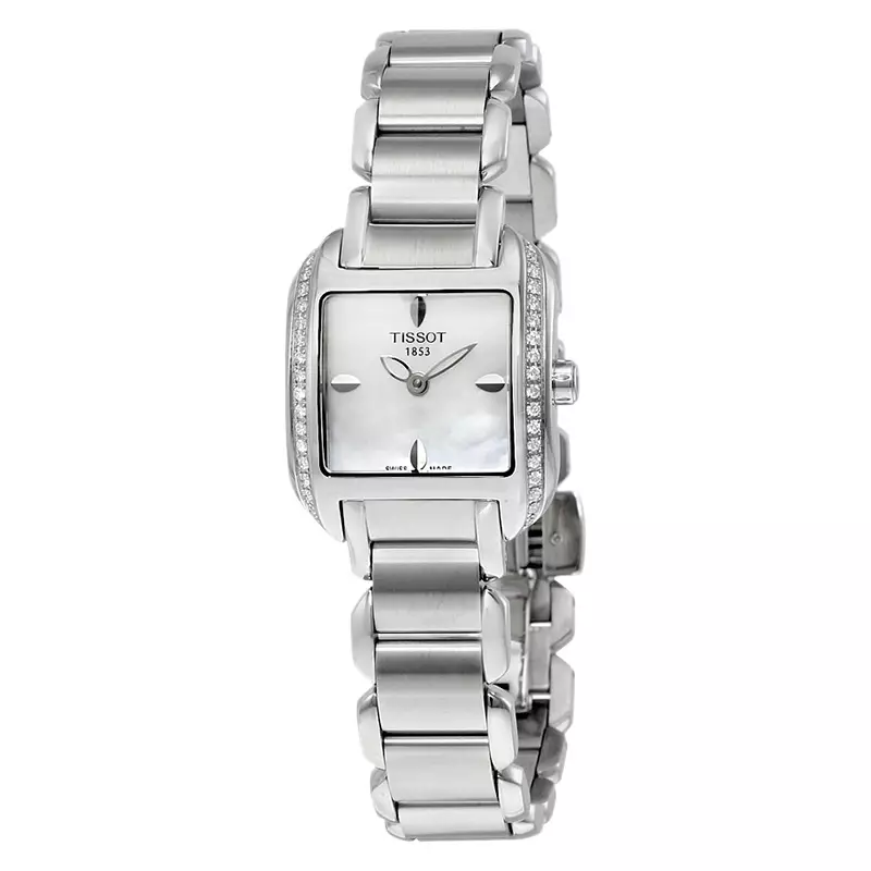 Jam Tangan Wanita Tissot T02.1.385.71 T Wave Ladies Mother Of Pearl Dial Stainless Steel Strap