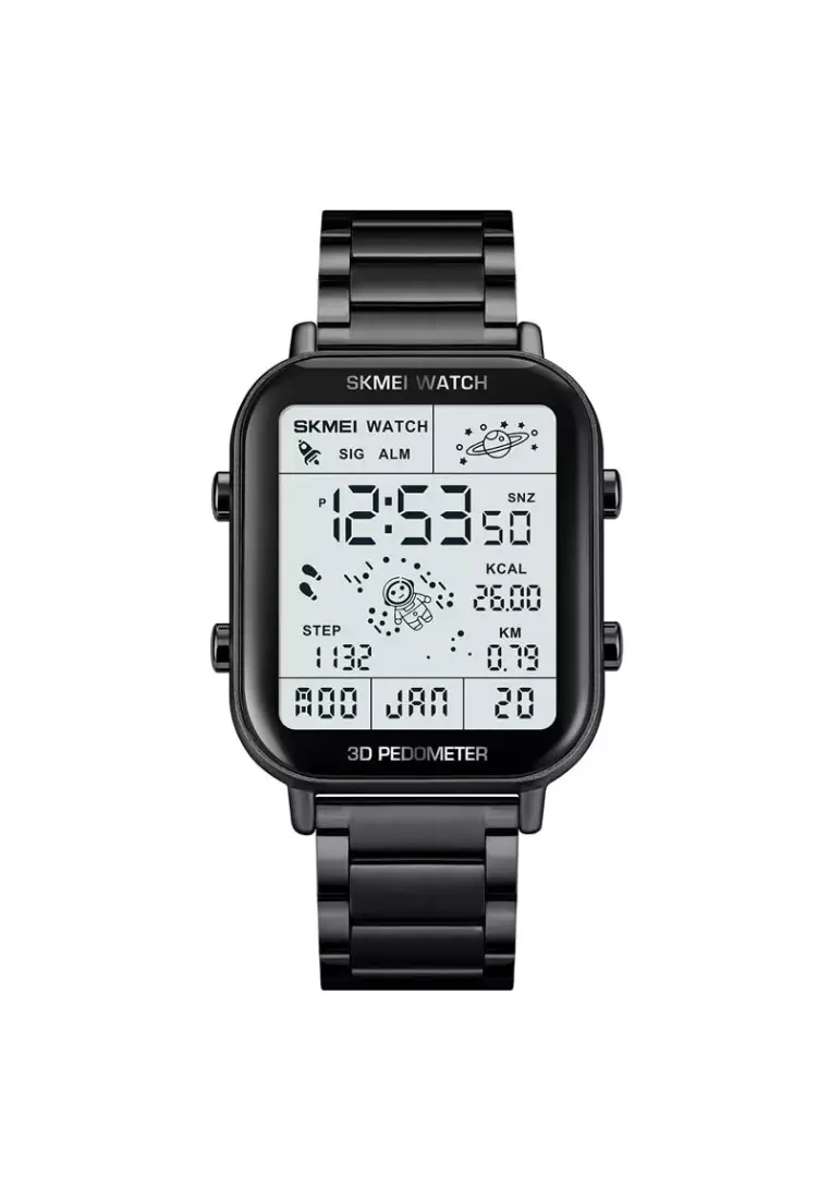 Back Light Display Sport Pedometer Digital Watches Mens Stopwatch Countdown Wristwatch Calendar Calorie Calculation Clock