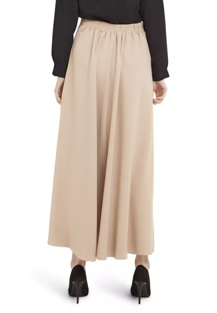 Viani Maxi Skirt Plain Rok Panjang Bawahan Wanita Relaxed Fit - Cream
