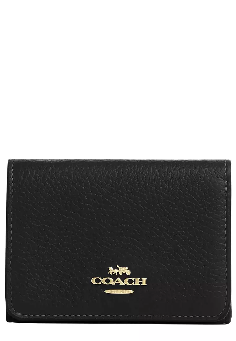 Card Holder Wallet In Signature Canvas in Walnut/ Black CZ034