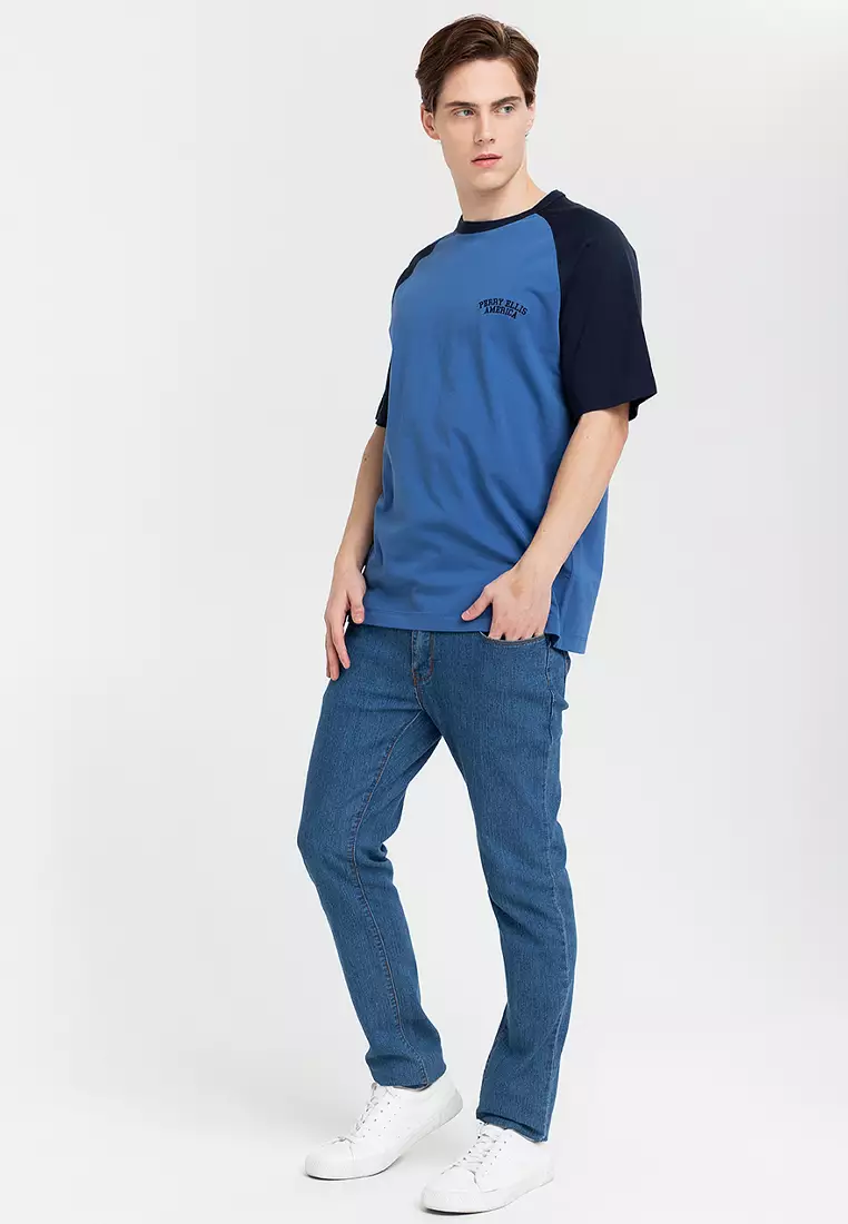 Perry Ellis America Rgln Baseball Tee