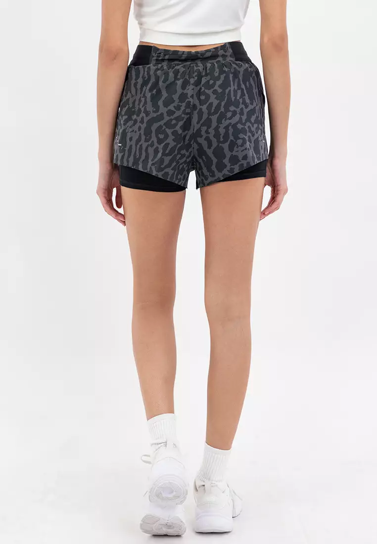 Women's Dri-FIT Mid-Rise 2-in-1 Printed Running Shorts