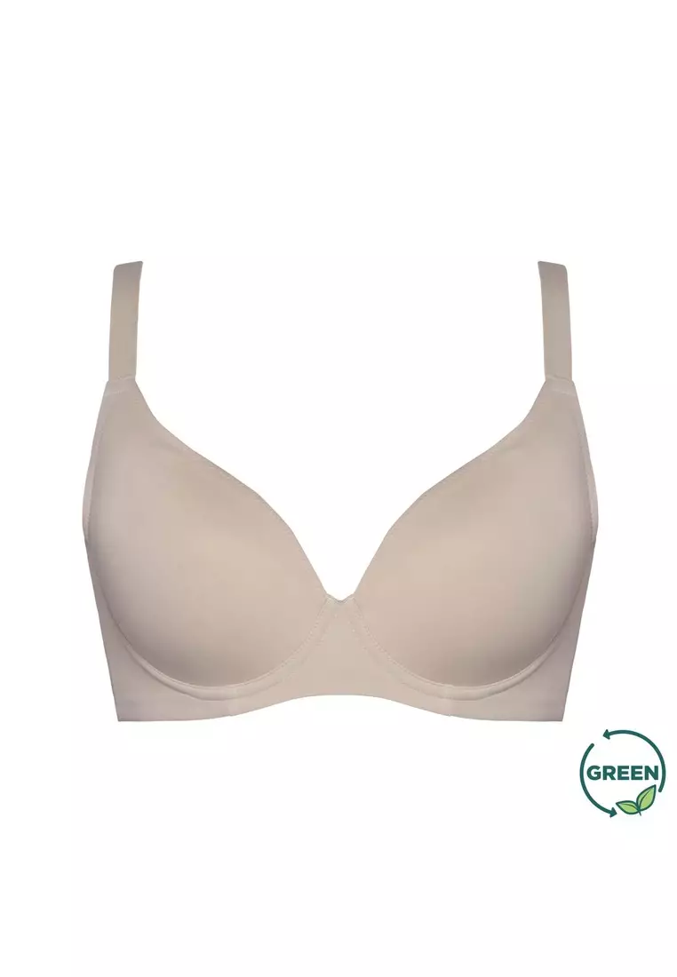 Seamless Comfort Classic T-Shirt Bra, Molds to Your Shape, No-Show Lines,  Wire-Free Support for Women Beige at  Women's Clothing store
