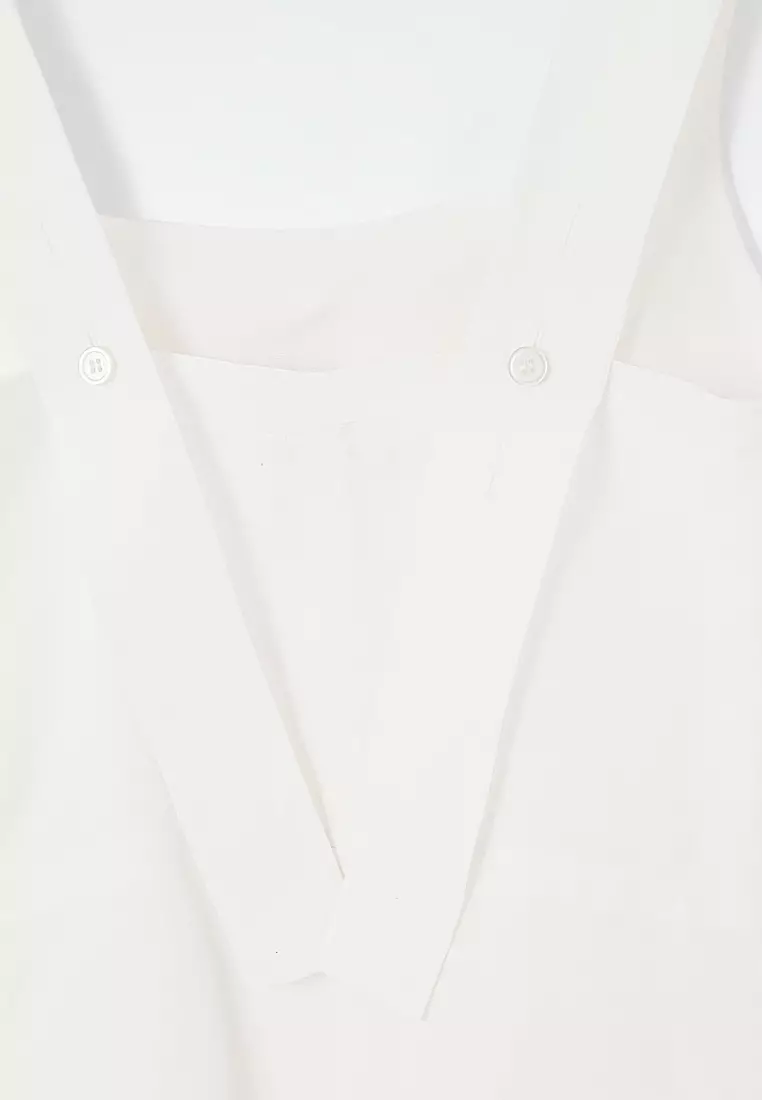 Square-Neck Mini Pinafore Dress