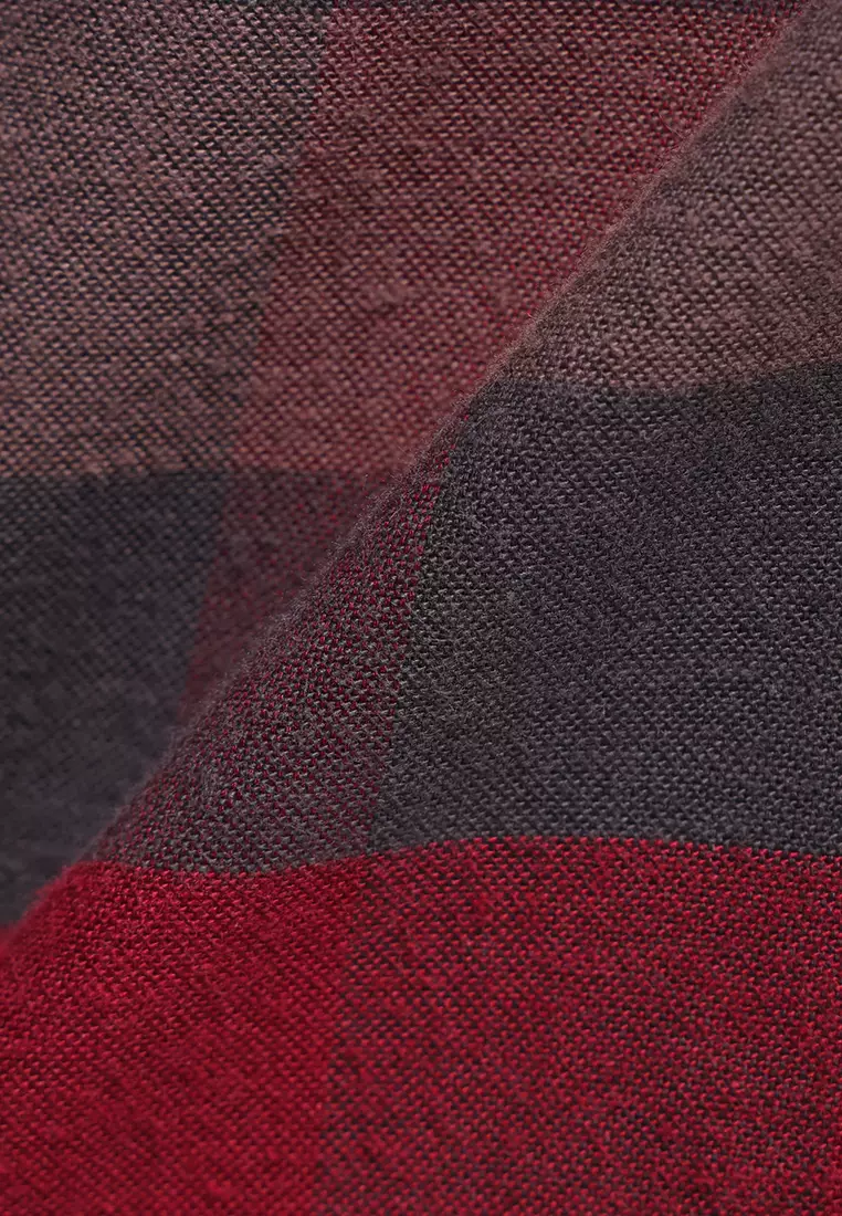 MANZONE Kemeja Pria Lengan Pendek Rodrick 1 Slim Fit - Maroon