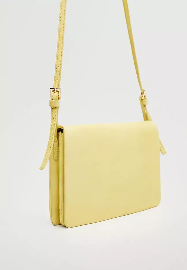 Mango leather flap bag sales