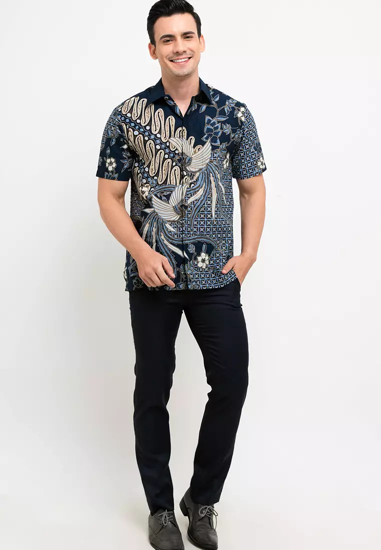 Hem Batik Pria Lengan Pendek Madhava - Kemeja Batik Pria Lengan Pendek Over Size