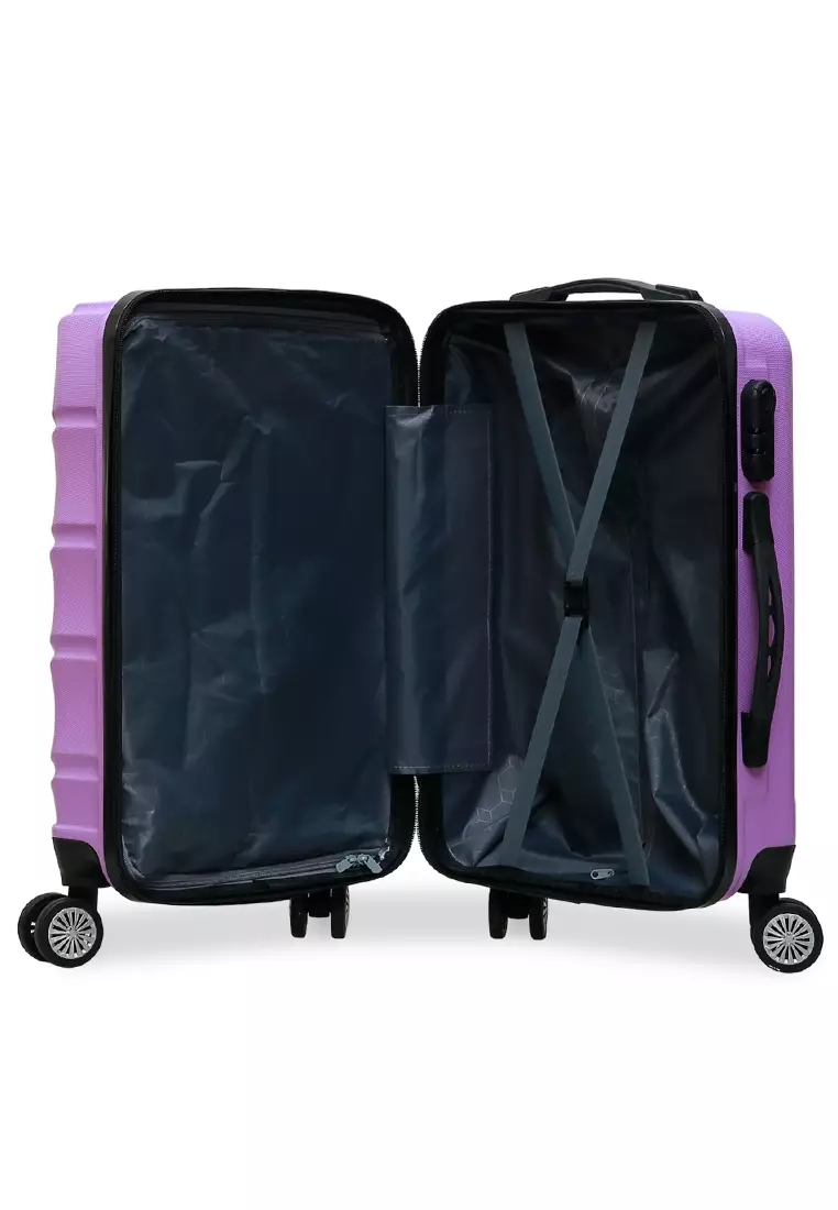 Carlton Koper Cabin Hardcase Unisex Size 20Inch Suitcase Combination Lock Large Compartment Material ABS+PVC Coated ORIGINAL - Lilac
