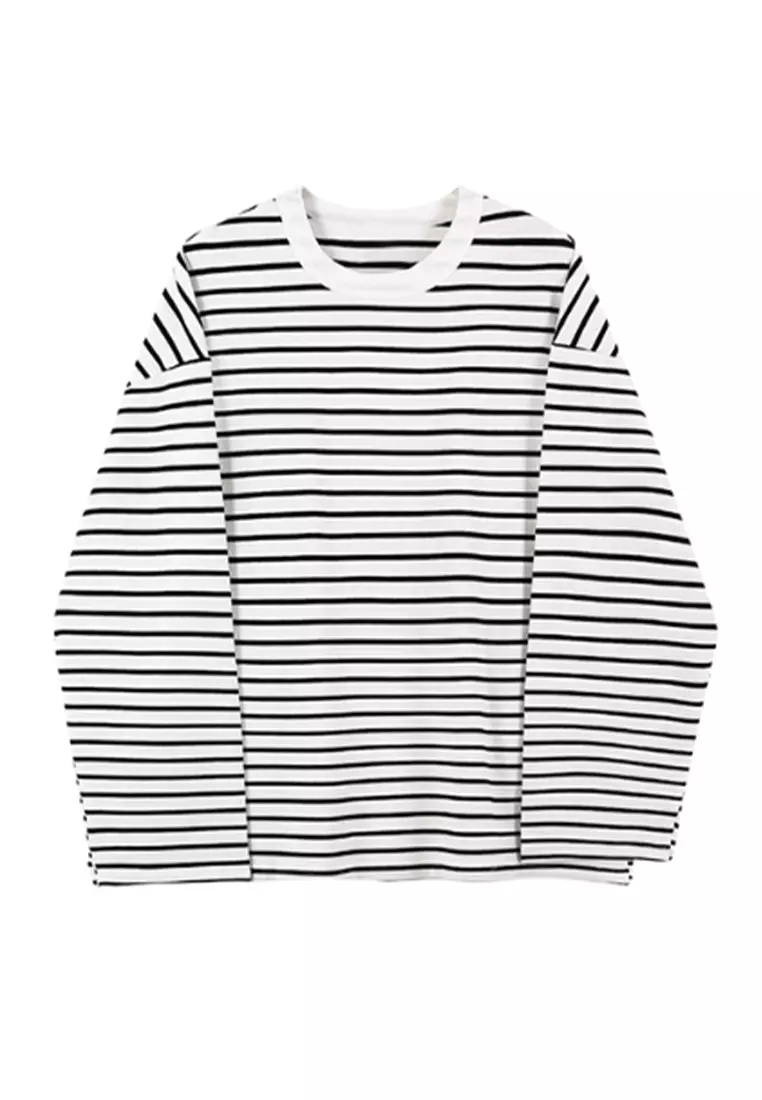 Long sleeved T-shirt casual stripe versatile base shirt CA091918