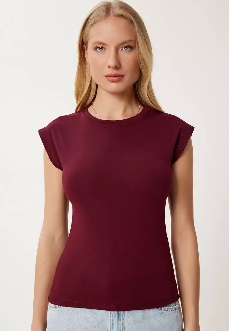 Sleeveless Stretchy Knitted T-Shirt