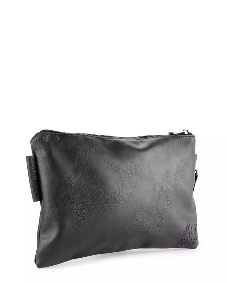 Distressed Leather Pouch Clutch