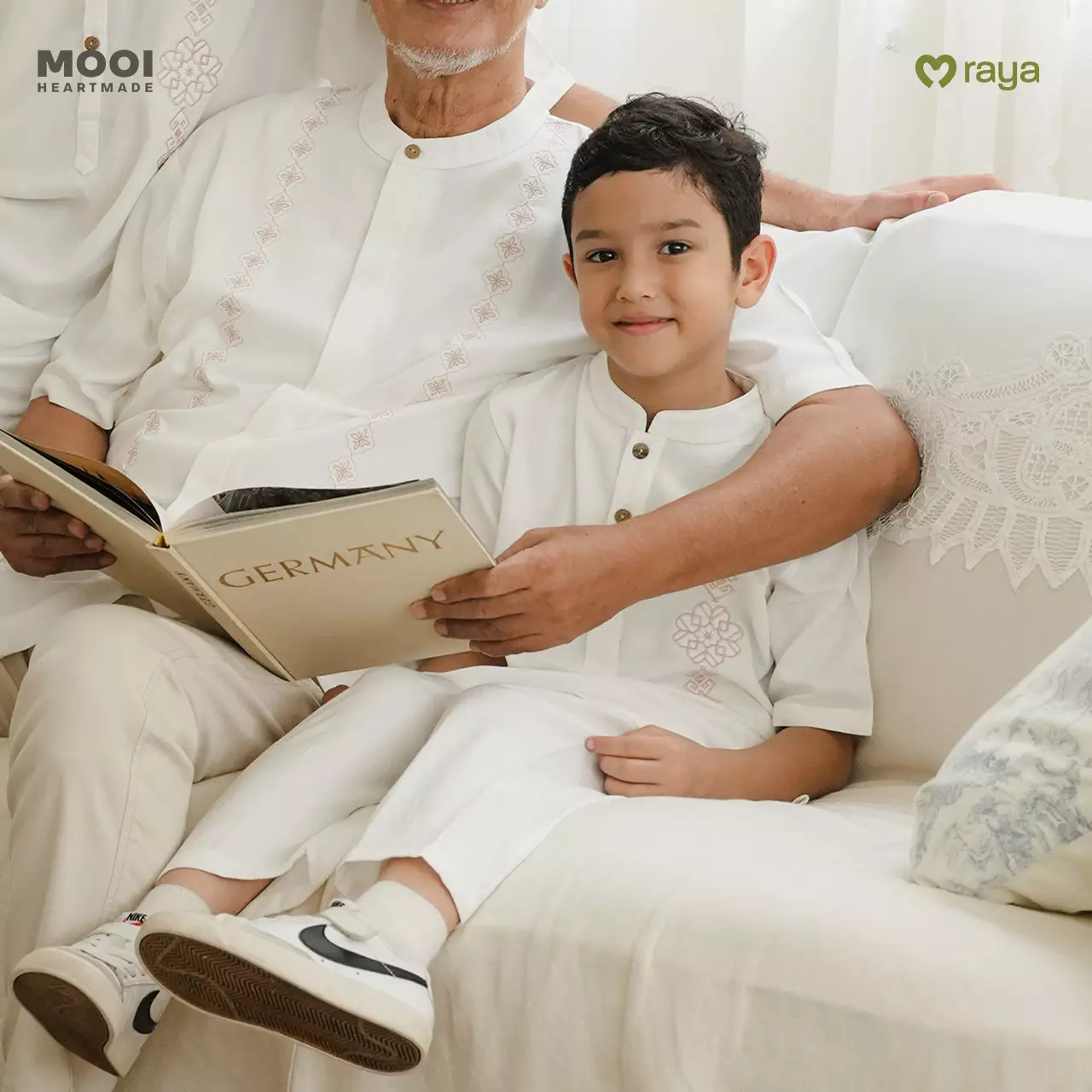 Mooi Adam Koko Set Setelan Koko Anak Raya Collection Basic Series 2026 - Brown Beige