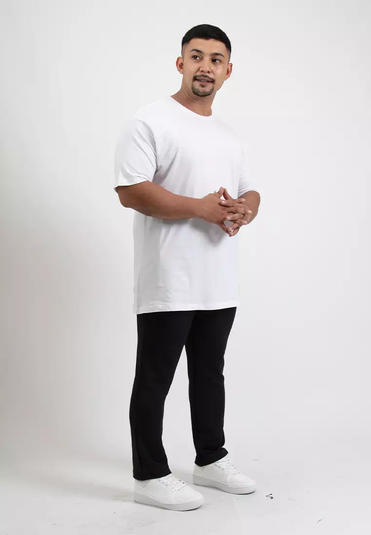 Forest Plus Size T Shirt Men 100% Cotton Soft Unisex Round Neck Big Size Plain Tee | PL23585-02White