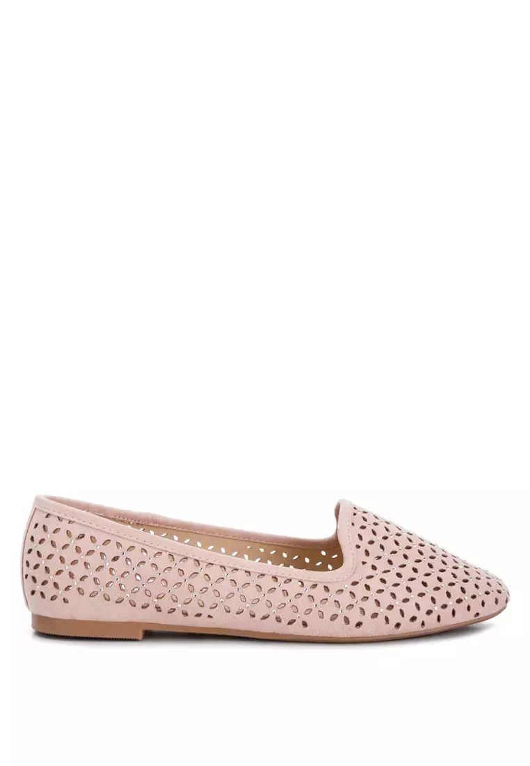 Discount on London Rag  shoes - SKU: Pink Perforated Ballerinas