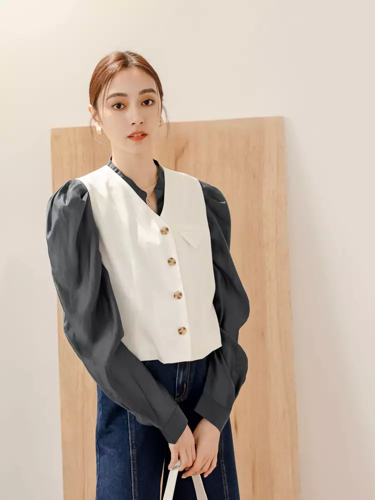 See-Through Throw Sleeve Open Front Top [AB18946]