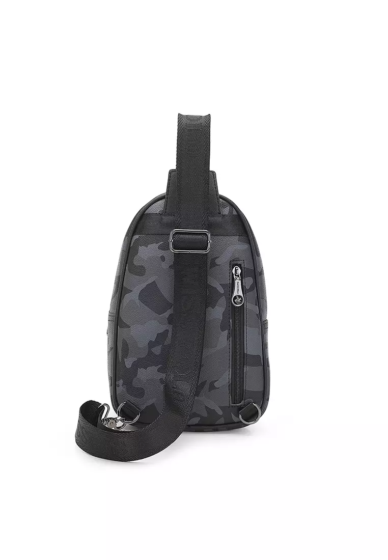 Men's Camouflage Chest Bag / Sling Bag / Crossbody Bag (Tas Dada / Tas Selempang Pria) - Hitam