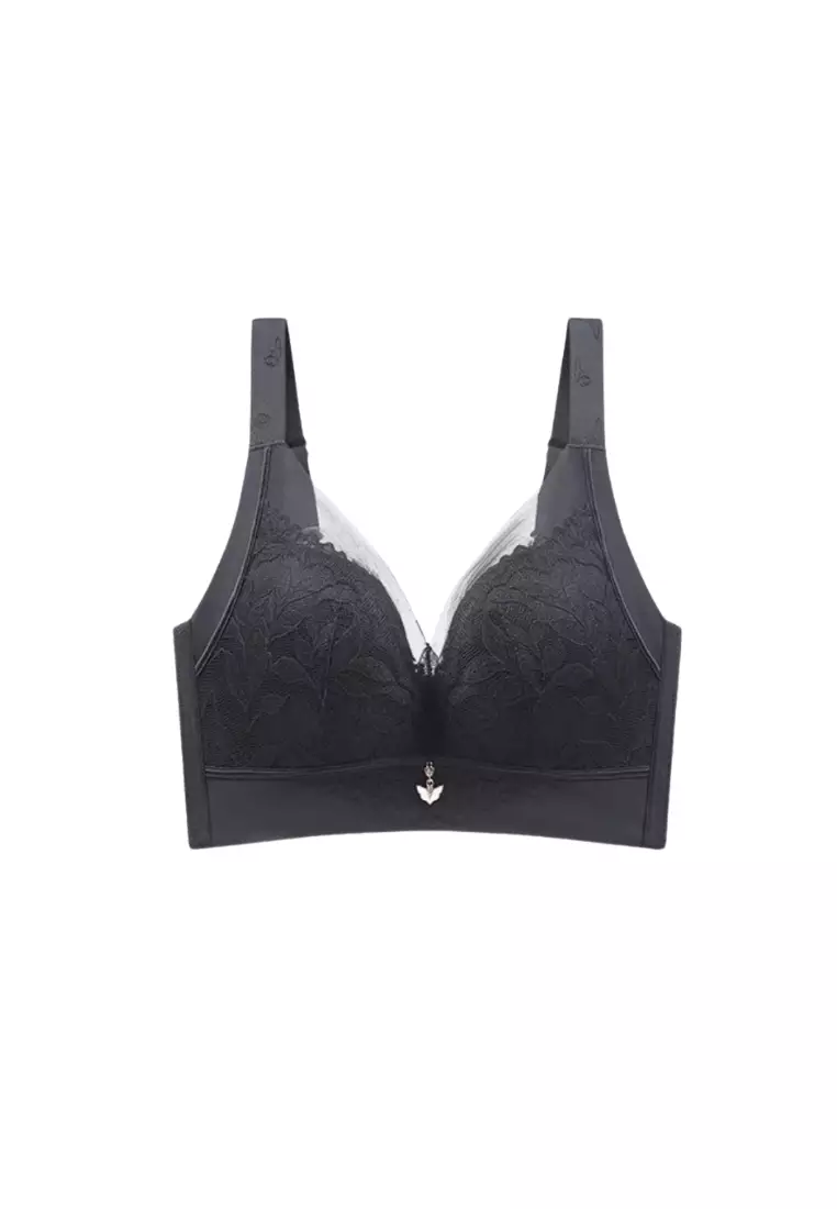 Amari Extended Plus Size Wireless Bra in Black