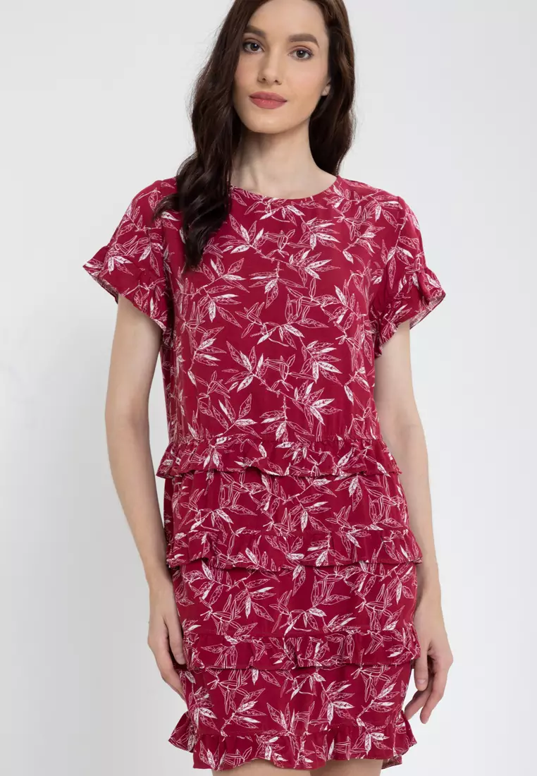Ligaya Printed Ruffle Tiered Dress