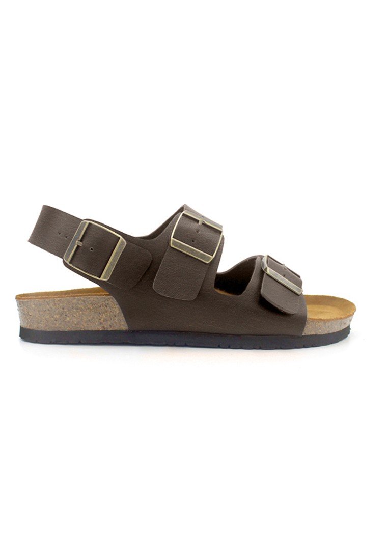 Milan - Dark Brown Leather Sandals & Flip Flops