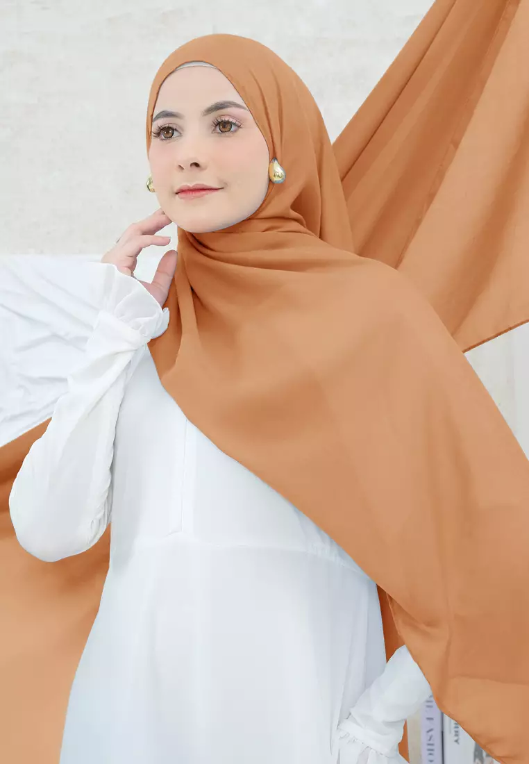 Pashmina Voal | Hijab Shawl | Pashmina 165cm x 70cm - Burnt Orange