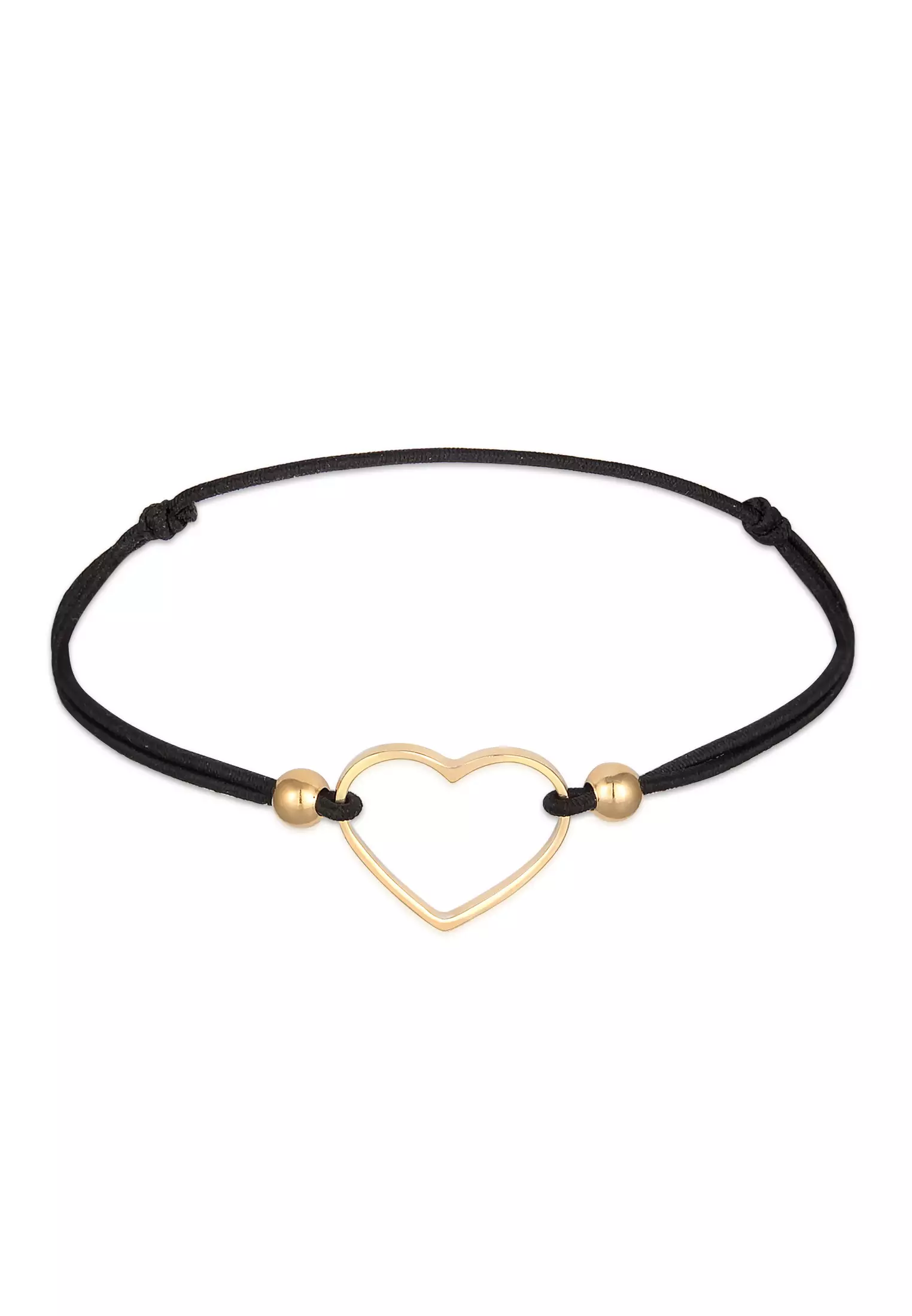 Bracelet Heart Love Elastic Rubber Gold Plated
