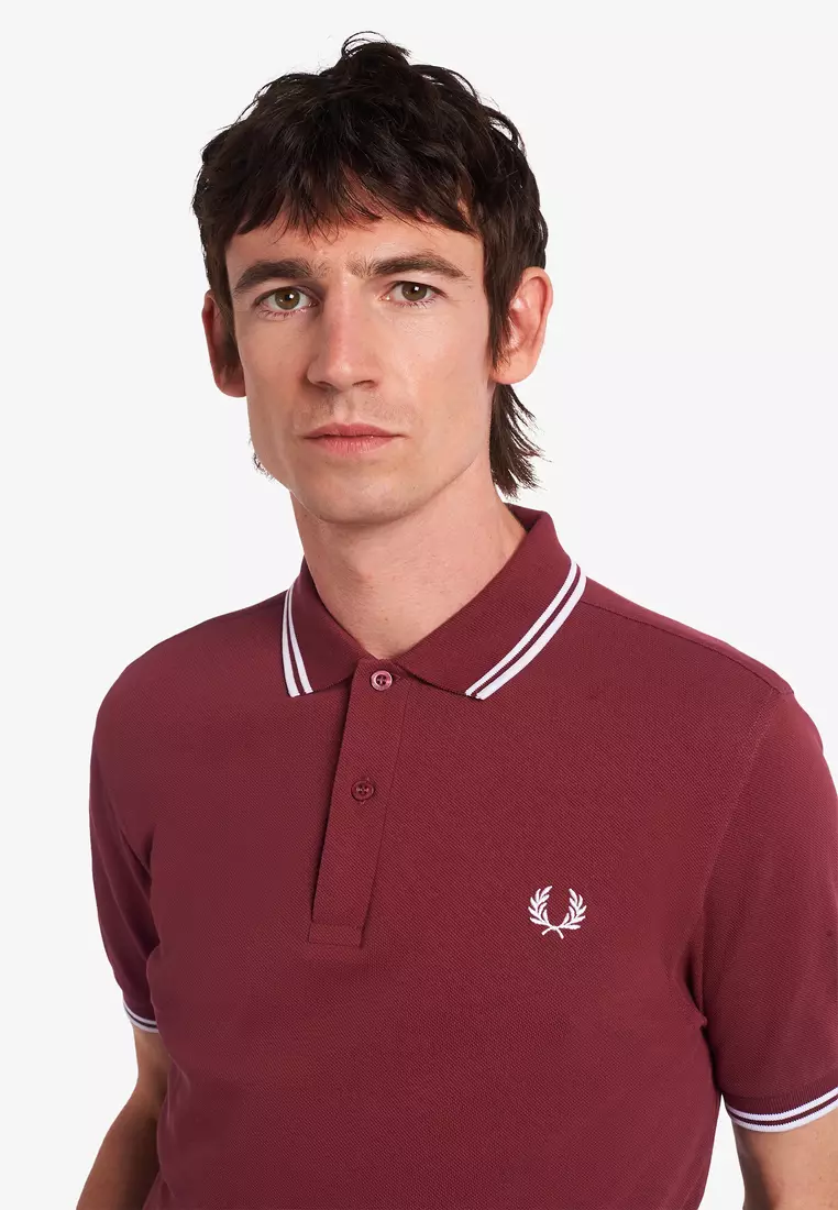 Fred Perry M3600 Twin Tipped Fred Perry Shirt (Port Red)