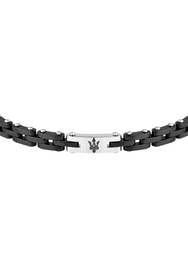 Maserati Jewels 180+35 mm Men's Black Bracelet, Stainless Steel, JM425ATZ64 (Adjustable)