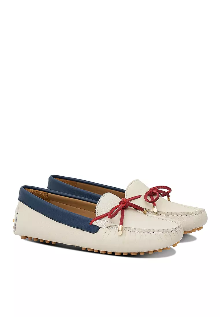 Sepatu Casual Wanita Loafer Moccasin Gino Mariani Eleanor 5 White