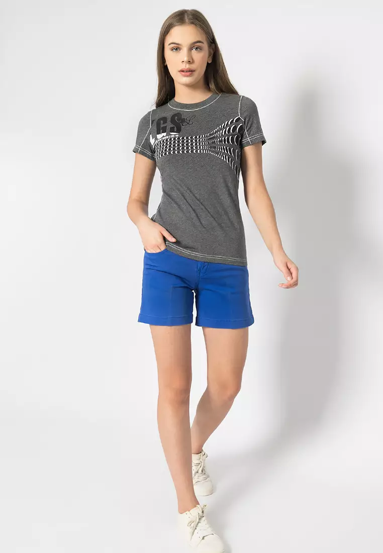 LGS - Kaos Casual Wanit Motif Sablon Abu-Abu LLTS.555.T704M.005.7C